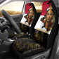 Hatshepsut Car Seat Cover with Royal Portrait, Pre-Colonial Empires Text and Red-Black Honeycomb - African Pride