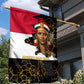 Hatshepsut Garden Flag with Royal Portrait, Pre-Colonial Empires Text and Red-Black Honeycomb - African Pride