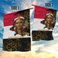Hatshepsut Garden Flag with Royal Portrait, Pre-Colonial Empires Text and Red-Black Honeycomb - African Pride