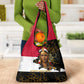 Hatshepsut Grocery Bag with Royal Portrait, Pre-Colonial Empires Text and Red-Black Honeycomb - African Pride