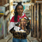 Hatshepsut Hoodie with Royal Portrait, Pre-Colonial Empires Text and Red-Black Honeycomb - African Pride
