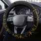 Hatshepsut Steering Wheel Cover with Royal Portrait, Pre-Colonial Empires Text and Red-Black Honeycomb - African Pride