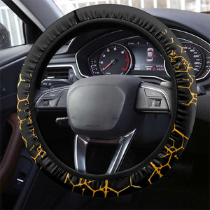 Hatshepsut Steering Wheel Cover with Royal Portrait, Pre-Colonial Empires Text and Red-Black Honeycomb - African Pride