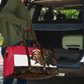 Hatshepsut Travel Bag with Royal Portrait, Pre-Colonial Empires Text and Red-Black Honeycomb - African Pride