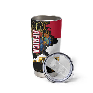 Hatshepsut Tumbler Cup with Royal Portrait, Pre-Colonial Empires Text and Red-Black Honeycomb - African Pride