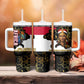Hatshepsut Tumbler With Handle with Royal Portrait, Pre-Colonial Empires Text and Red-Black Honeycomb - African Pride