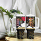 Hatshepsut Tumbler With Handle with Royal Portrait, Pre-Colonial Empires Text and Red-Black Honeycomb - African Pride