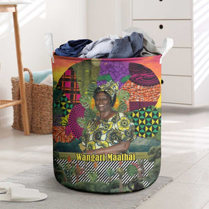 Wangari Maathai Laundry Basket Colorful Nature-Inspired Design Empowerment Quote African Print Environmental - African Pride