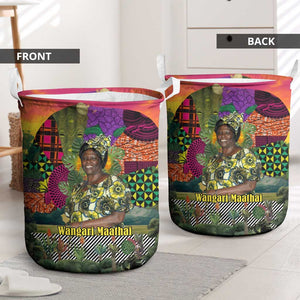 Wangari Maathai Laundry Basket Colorful Nature-Inspired Design Empowerment Quote African Print Environmental - African Pride