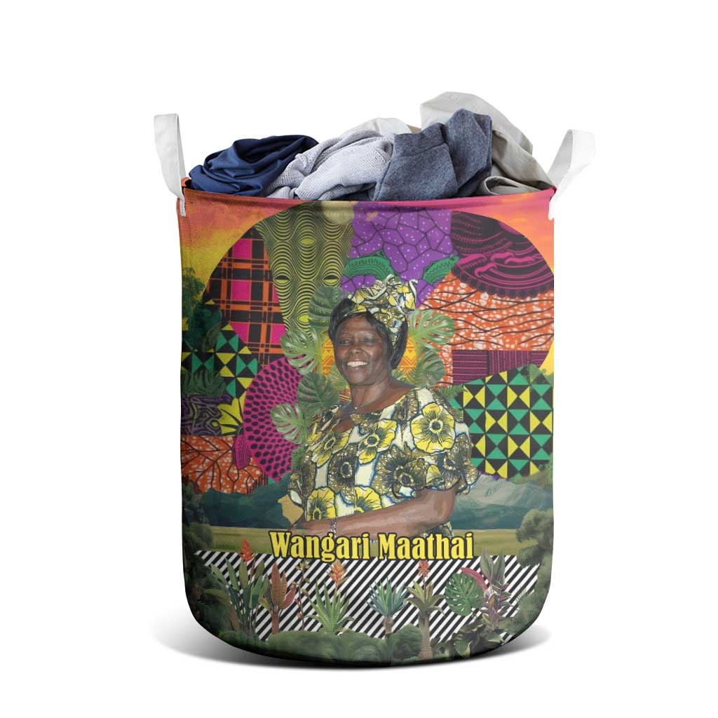 Wangari Maathai Laundry Basket Colorful Nature-Inspired Design Empowerment Quote African Print Environmental - African Pride