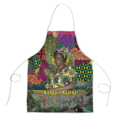 Wangari Maathai Apron Colorful Nature-Inspired Design Empowerment Quote African Print Environmental - African Pride