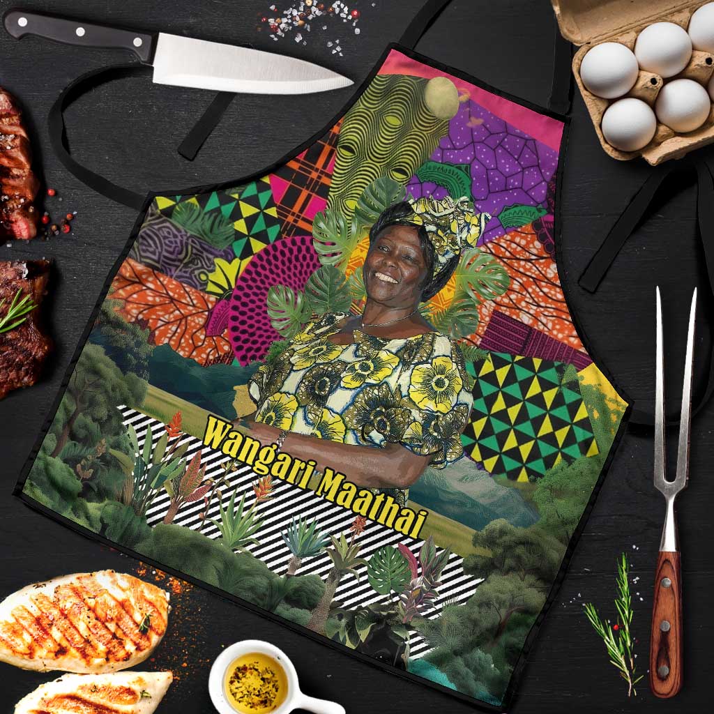 Wangari Maathai Apron Colorful Nature-Inspired Design Empowerment Quote African Print Environmental - African Pride