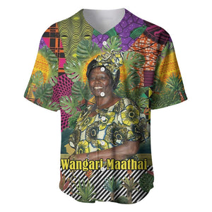 Wangari Maathai Baseball Jersey Colorful Nature-Inspired Design Empowerment Quote African Print Environmental - African Pride