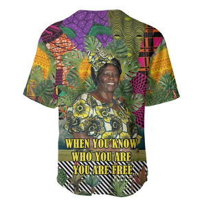 Wangari Maathai Baseball Jersey Colorful Nature-Inspired Design Empowerment Quote African Print Environmental - African Pride