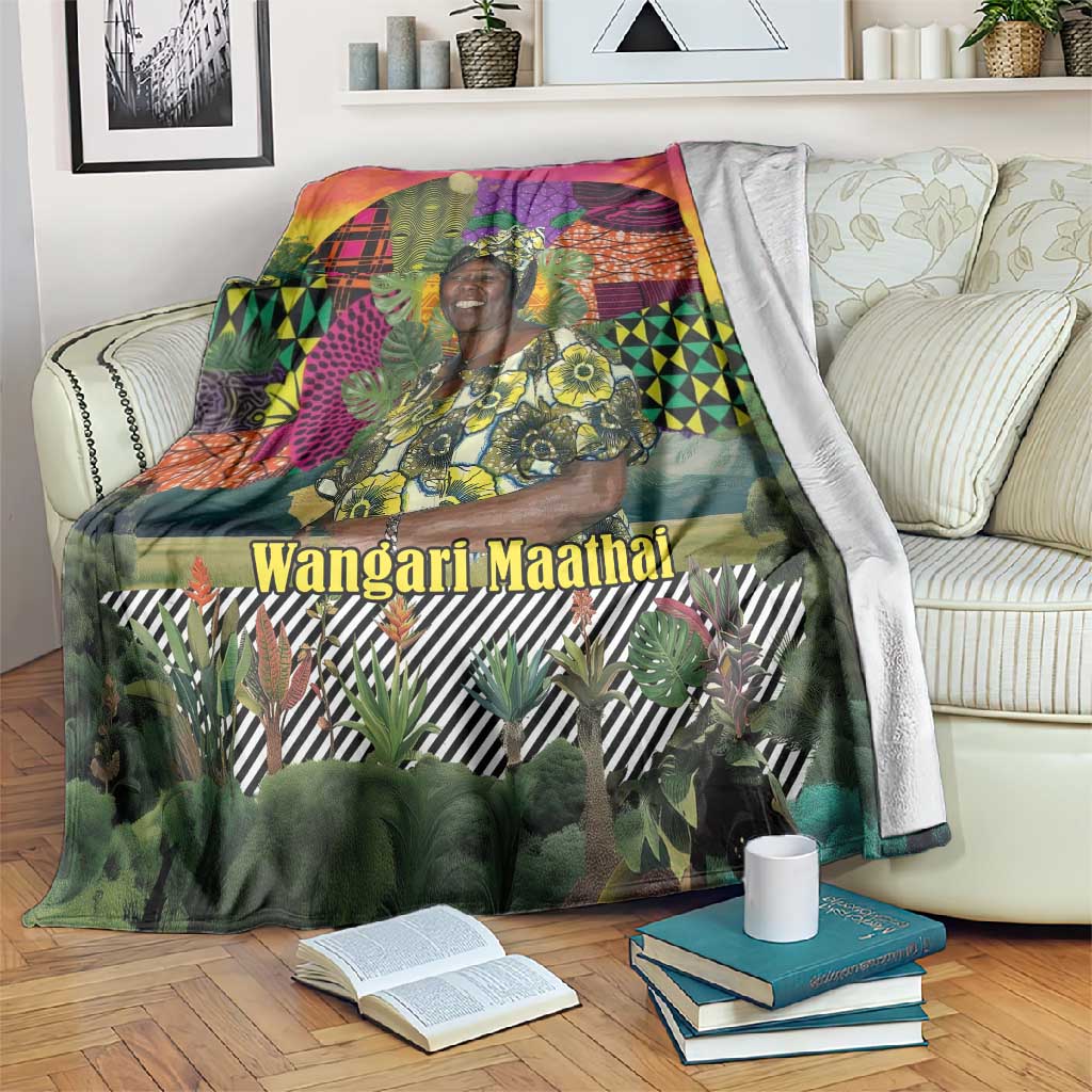Wangari Maathai Blanket Colorful Nature-Inspired Design Empowerment Quote African Print Environmental - African Pride
