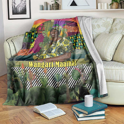 Wangari Maathai Blanket Colorful Nature-Inspired Design Empowerment Quote African Print Environmental - African Pride