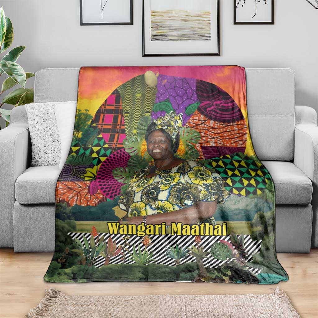 Wangari Maathai Blanket Colorful Nature-Inspired Design Empowerment Quote African Print Environmental - African Pride