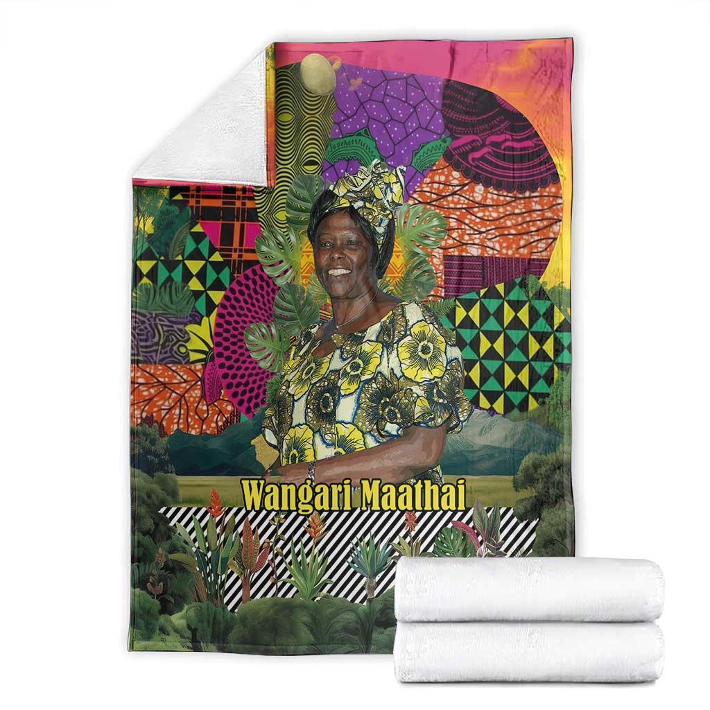 Wangari Maathai Blanket Colorful Nature-Inspired Design Empowerment Quote African Print Environmental - African Pride