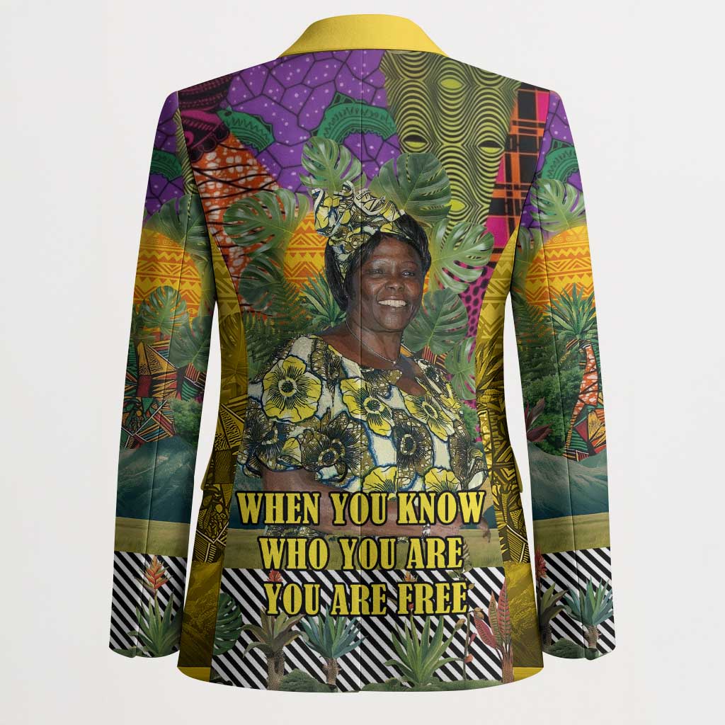 Wangari Maathai Blazer Colorful Nature-Inspired Design Empowerment Quote African Print Environmental - African Pride