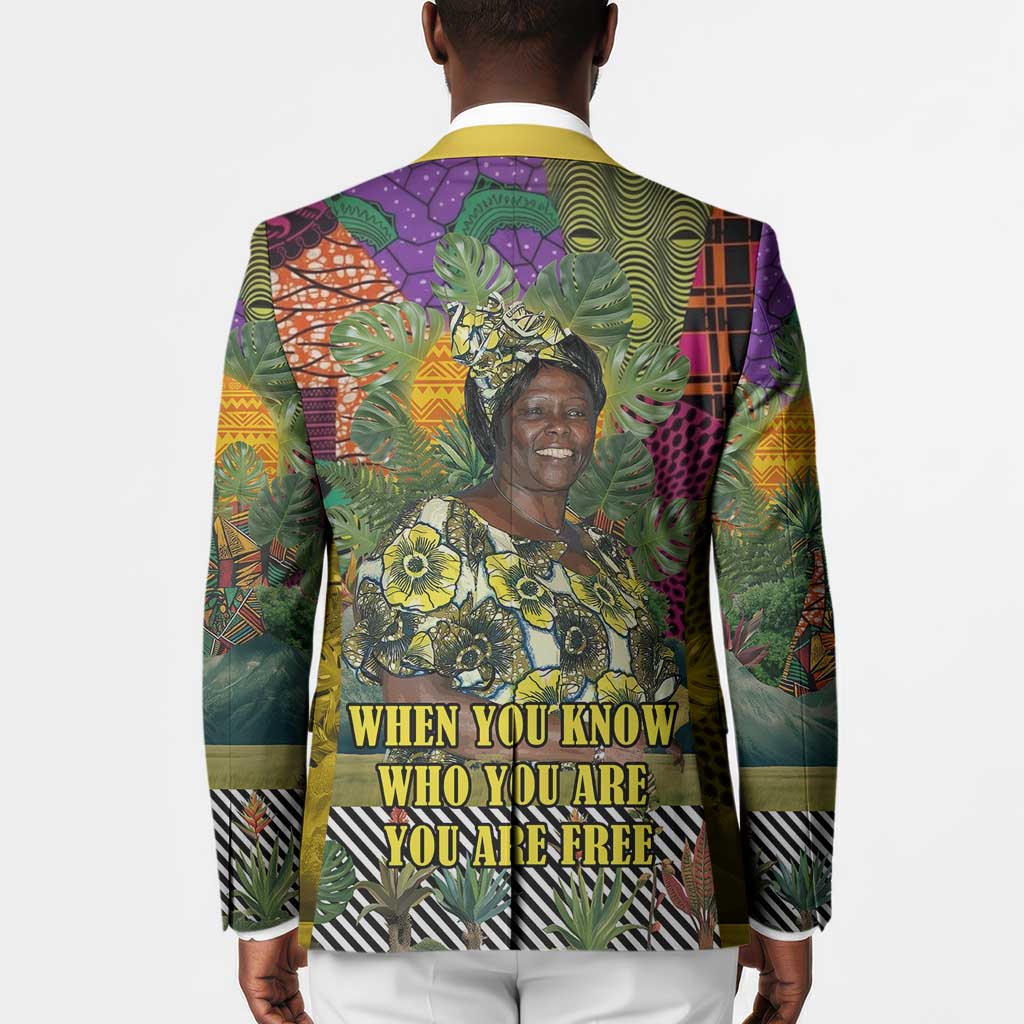 Wangari Maathai Blazer Colorful Nature-Inspired Design Empowerment Quote African Print Environmental - African Pride