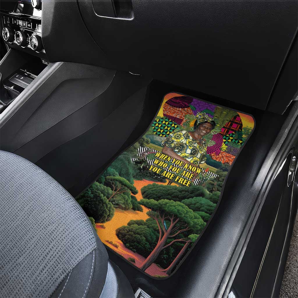 Wangari Maathai Car Mats Colorful Nature-Inspired Design Empowerment Quote African Print Environmental - African Pride