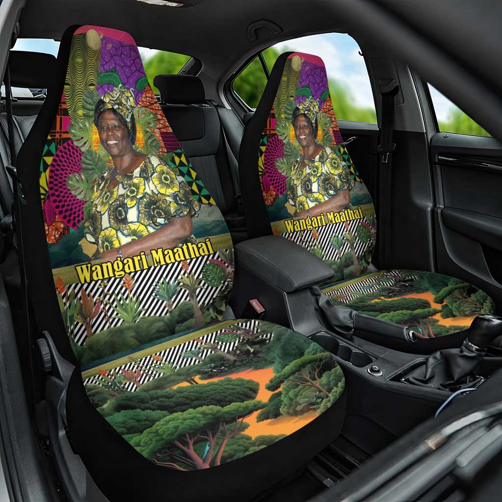 Wangari Maathai Car Seat Cover Colorful Nature-Inspired Design Empowerment Quote African Print Environmental - African Pride
