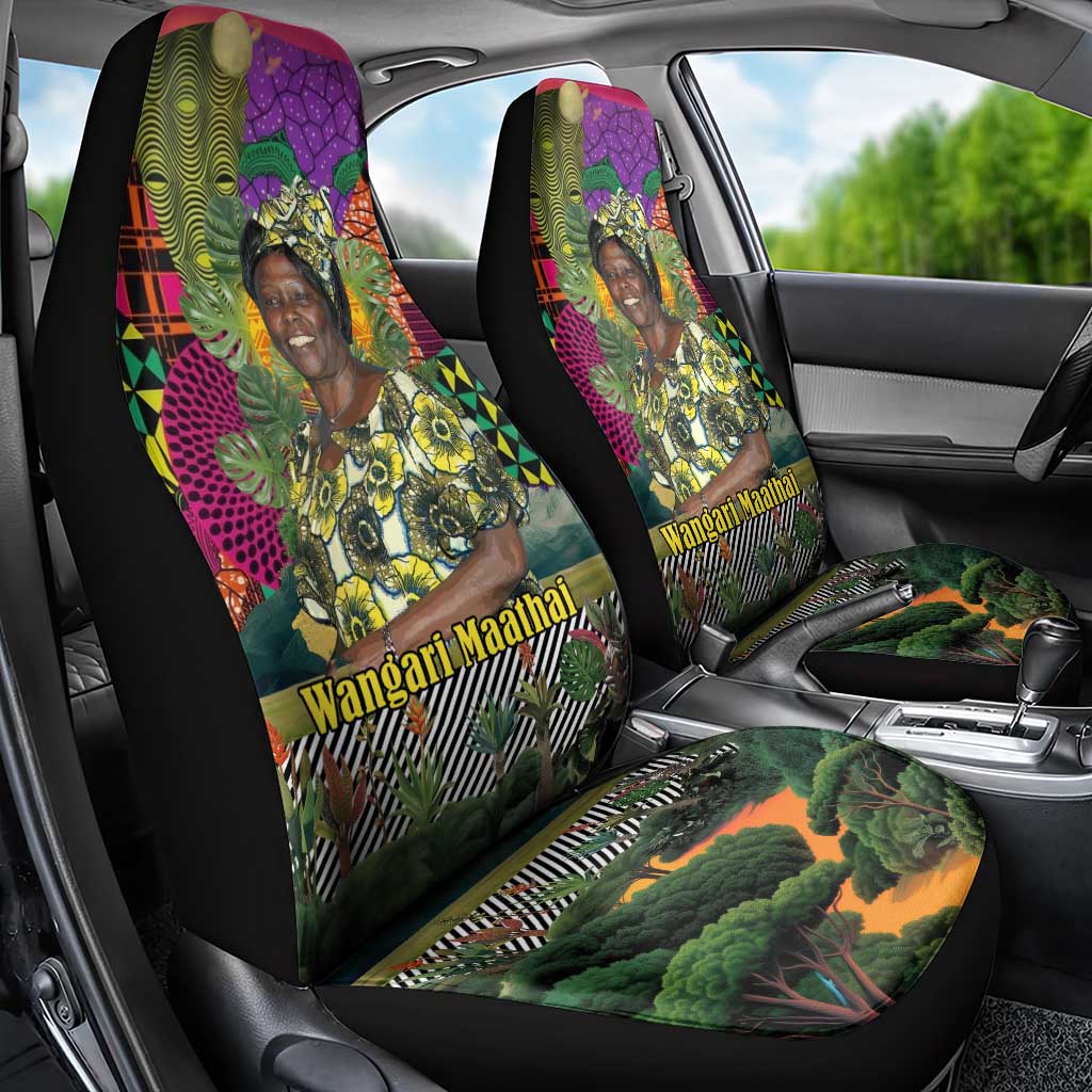 Wangari Maathai Car Seat Cover Colorful Nature-Inspired Design Empowerment Quote African Print Environmental - African Pride