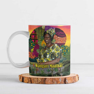 Wangari Maathai Ceramic Mug Colorful Nature-Inspired Design Empowerment Quote African Print Environmental - African Pride