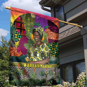 Wangari Maathai Garden Flag Colorful Nature-Inspired Design Empowerment Quote African Print Environmental - African Pride
