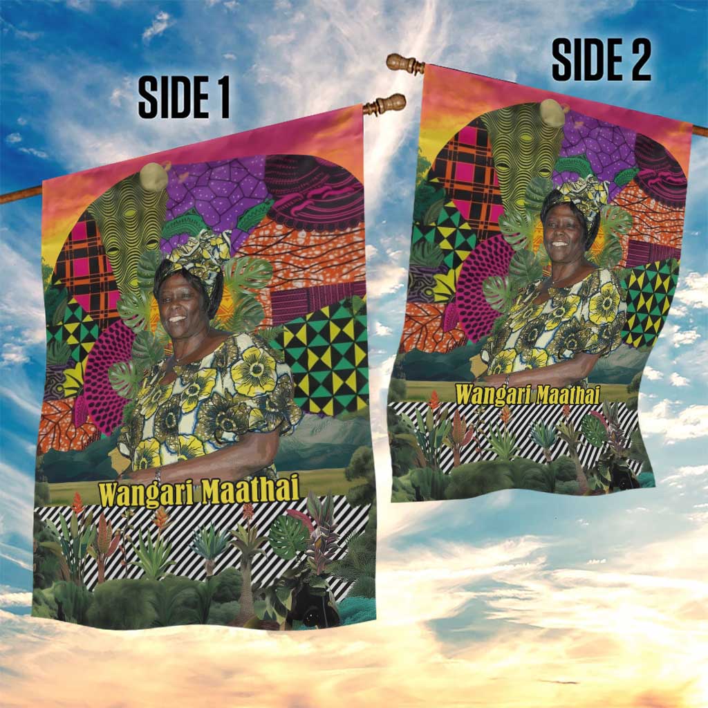 Wangari Maathai Garden Flag Colorful Nature-Inspired Design Empowerment Quote African Print Environmental - African Pride