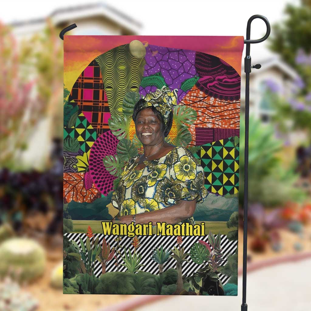 Wangari Maathai Garden Flag Colorful Nature-Inspired Design Empowerment Quote African Print Environmental - African Pride