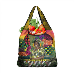 Wangari Maathai Grocery Bag Colorful Nature-Inspired Design Empowerment Quote African Print Environmental - African Pride