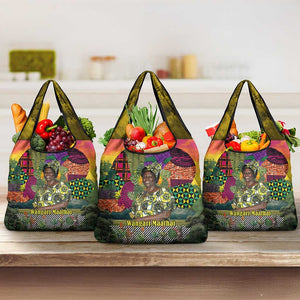Wangari Maathai Grocery Bag Colorful Nature-Inspired Design Empowerment Quote African Print Environmental - African Pride
