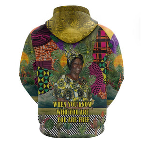 Wangari Maathai Hoodie Colorful Nature-Inspired Design Empowerment Quote African Print Environmental - African Pride