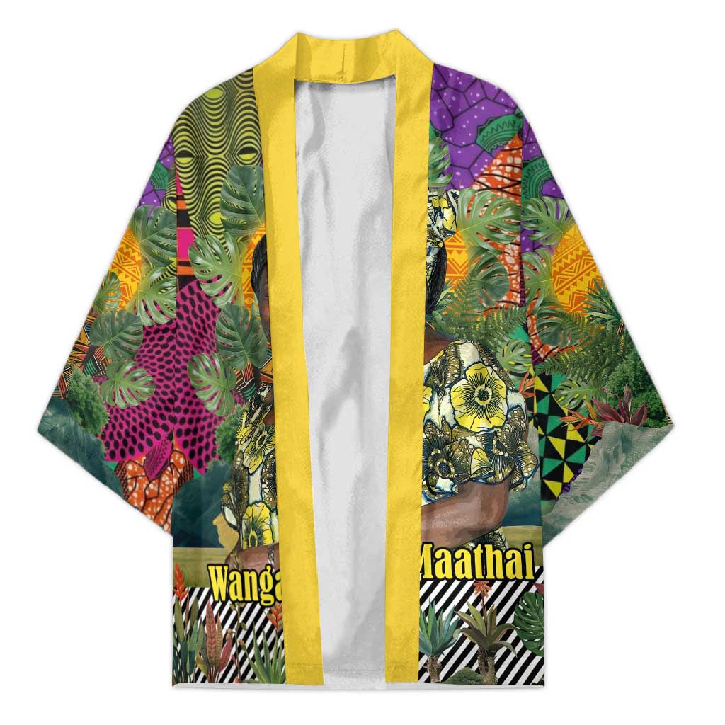 Wangari Maathai Kimono Colorful Nature-Inspired Design Empowerment Quote African Print Environmental - African Pride