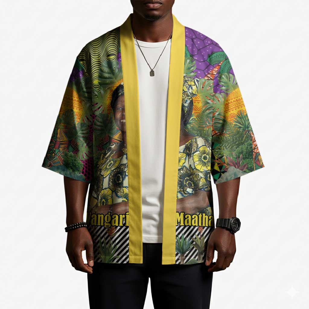 Wangari Maathai Kimono Colorful Nature-Inspired Design Empowerment Quote African Print Environmental - African Pride