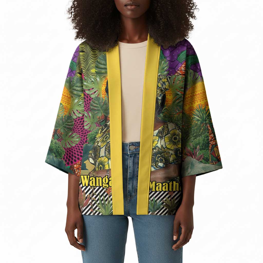 Wangari Maathai Kimono Colorful Nature-Inspired Design Empowerment Quote African Print Environmental - African Pride