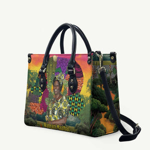 Wangari Maathai Leather Bag Colorful Nature-Inspired Design Empowerment Quote African Print Environmental - African Pride
