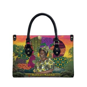Wangari Maathai Leather Bag Colorful Nature-Inspired Design Empowerment Quote African Print Environmental - African Pride