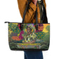 Wangari Maathai Leather Tote Bag Colorful Nature-Inspired Design Empowerment Quote African Print Environmental - African Pride
