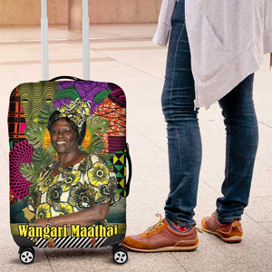 Wangari Maathai Luggage Cover Colorful Nature-Inspired Design Empowerment Quote African Print Environmental - African Pride