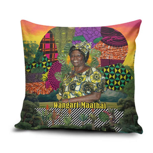 Wangari Maathai Pillow Cover Colorful Nature-Inspired Design Empowerment Quote African Print Environmental - African Pride