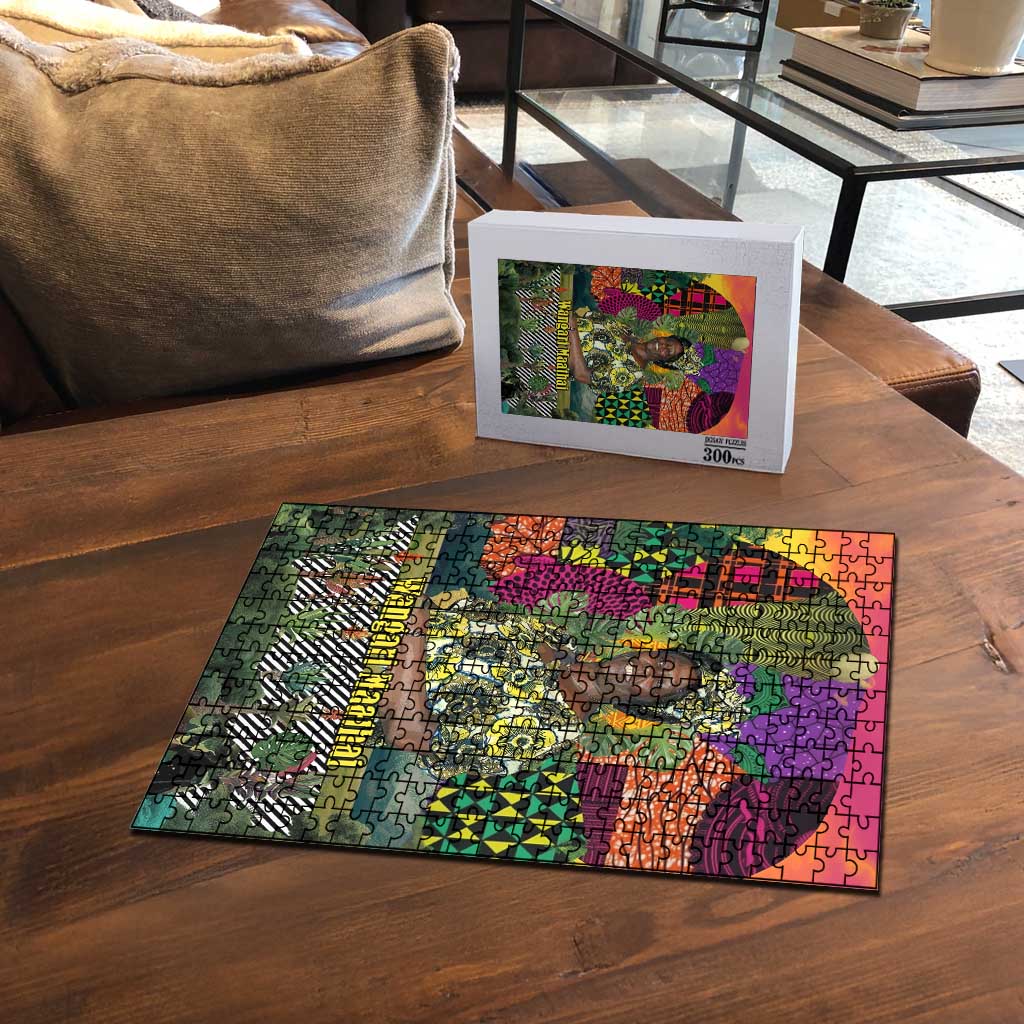 Wangari Maathai Puzzle Colorful Nature-Inspired Design Empowerment Quote African Print Environmental - African Pride