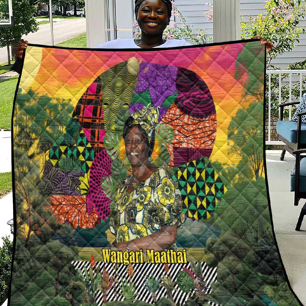 Wangari Maathai Quilt Colorful Nature-Inspired Design Empowerment Quote African Print Environmental - African Pride