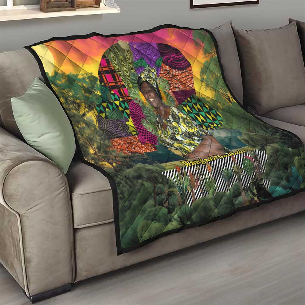 Wangari Maathai Quilt Colorful Nature-Inspired Design Empowerment Quote African Print Environmental - African Pride