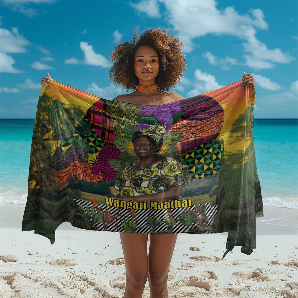 Wangari Maathai Sarong Colorful Nature-Inspired Design Empowerment Quote African Print Environmental - African Pride