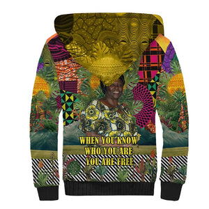 Wangari Maathai Sherpa Hoodie Colorful Nature-Inspired Design Empowerment Quote African Print Environmental - African Pride