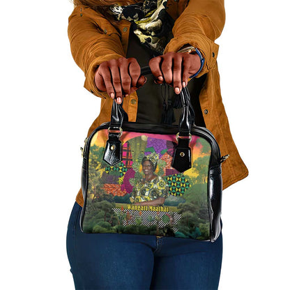 Wangari Maathai Shoulder Handbag Colorful Nature-Inspired Design Empowerment Quote African Print Environmental - African Pride