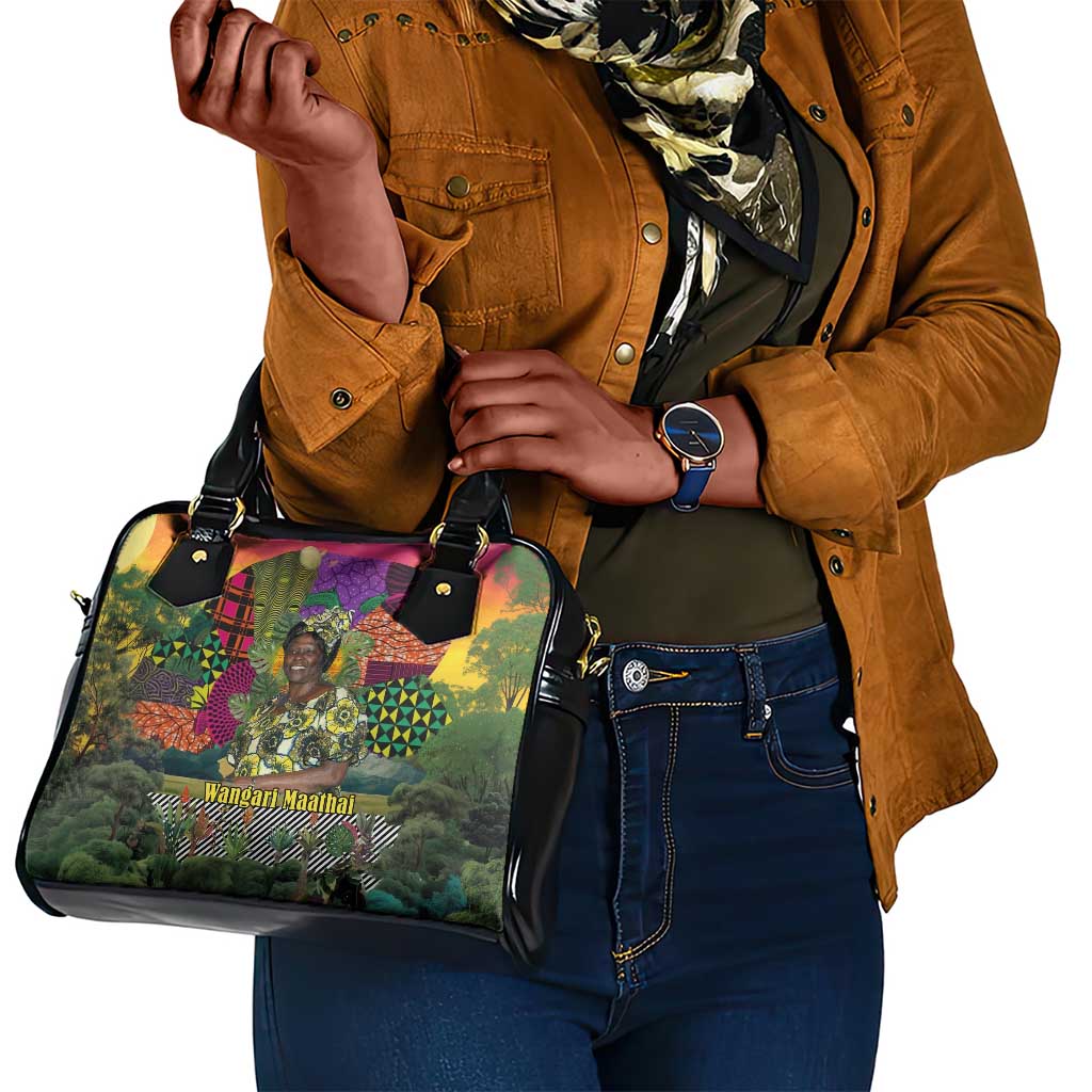 Wangari Maathai Shoulder Handbag Colorful Nature-Inspired Design Empowerment Quote African Print Environmental - African Pride