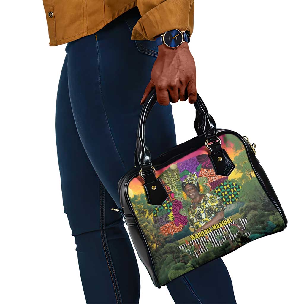 Wangari Maathai Shoulder Handbag Colorful Nature-Inspired Design Empowerment Quote African Print Environmental - African Pride